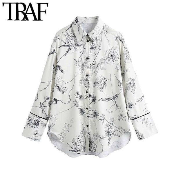 traf women fashion floral print loose asymmetric blouses vintage long sleeve button-up female shirts blusas chic 210708, White
traf women fashion floral print loose asymmetric blouses vintage long sleeve button-up female shirts blusas chic 210708, White