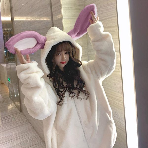 women's jackets lovely ears warm coat women zipper loose hooded plush thickened with pocket soft cardigan 40#, Black;brown
women's jackets lovely ears warm coat women zipper loose hooded plush thickened with pocket soft cardigan 40#, Black;brown