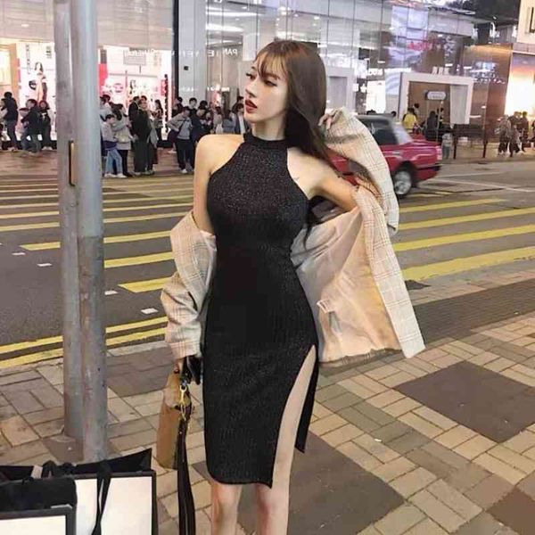 neck hanging thin, high-waisted in women's knitted leotard sliver dressed a summer party dress, Black;gray
neck hanging thin, high-waisted in women's knitted leotard sliver dressed a summer party dress, Black;gray