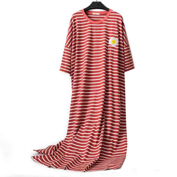 women's sleepwear fruit striped cotton night women spring summer sleepwear gown long cute korean loose shirt female gown hllf, Black;red
women's sleepwear fruit striped cotton night women spring summer sleepwear gown long cute korean loose shirt female gown hllf, Black;red
