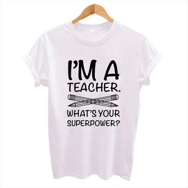 im teacher whats your superpower women t shirts letter print summer fashion woman tee casual short sleeve female, White
im teacher whats your superpower women t shirts letter print summer fashion woman tee casual short sleeve female, White