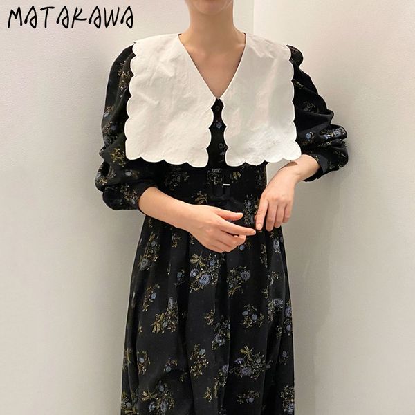 lapel wavy stitching women's dress korean chic autumn femme robe high waist floral long dresses with belt 210506, Black;gray
lapel wavy stitching women's dress korean chic autumn femme robe high waist floral long dresses with belt 210506, Black;gray