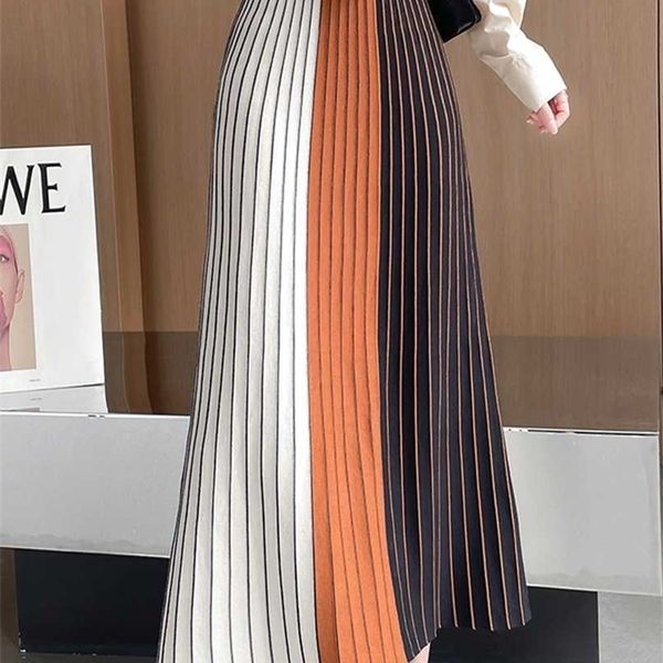 surmiitro autumn winter color patchwork knit midi long pleated skirt women korean mid-length high waist a line female 211109, Black
surmiitro autumn winter color patchwork knit midi long pleated skirt women korean mid-length high waist a line female 211109, Black