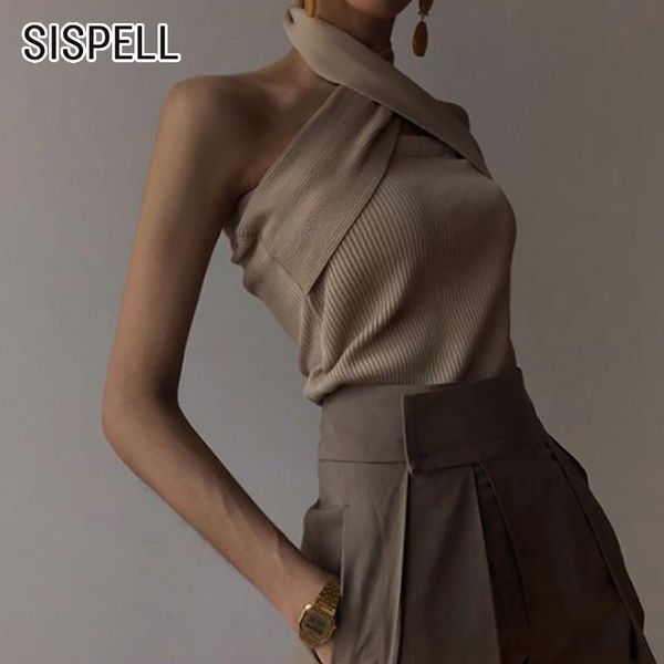 women's vests sispell summer solid slim sweater for women off shoulder backless halter patchwork 2021 clothing female fashion, Black;white
women's vests sispell summer solid slim sweater for women off shoulder backless halter patchwork 2021 clothing female fashion, Black;white
