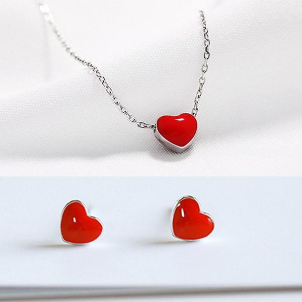 earrings & necklace silver plated jewelry sets red heart for women fashion little peach jewellery
earrings & necklace silver plated jewelry sets red heart for women fashion little peach jewellery