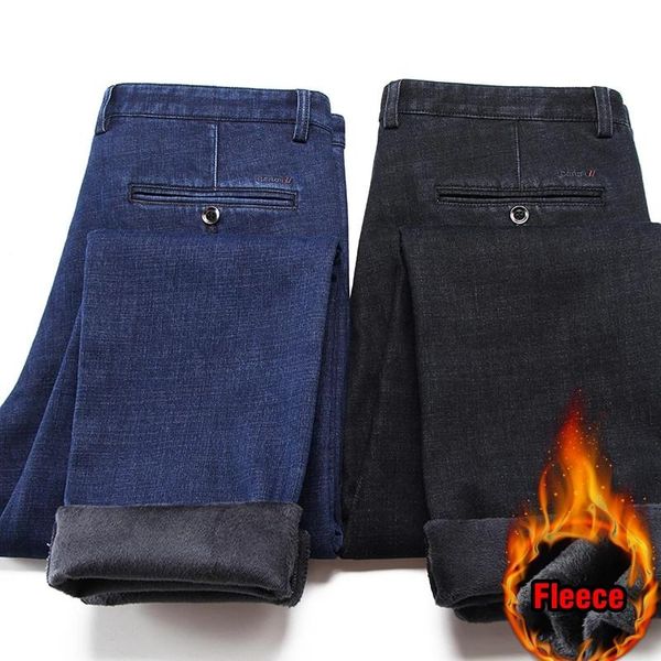 men's jeans winter fleece business fashion black blue warm thick denim pants straight trousers male brand
men's jeans winter fleece business fashion black blue warm thick denim pants straight trousers male brand