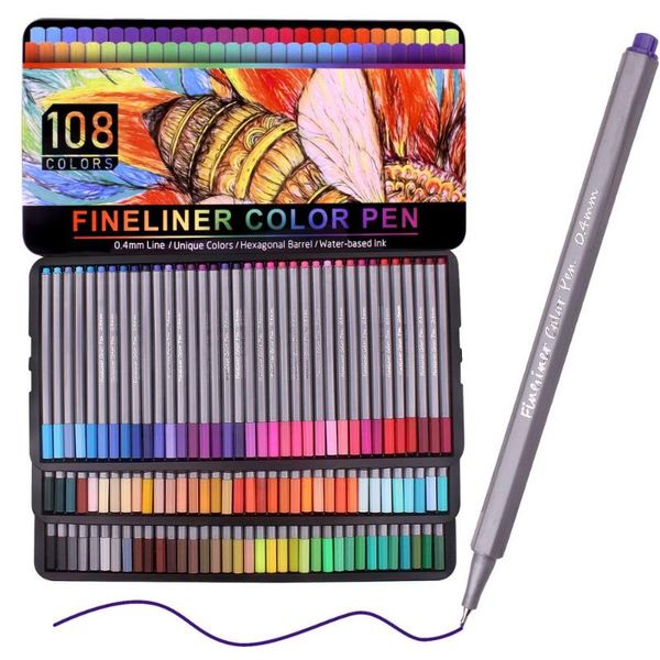 colors fineliner color pen set colorful ultra fine 0.4mm felt tips in 108 individual - porous point marker drawing gel pens
colors fineliner color pen set colorful ultra fine 0.4mm felt tips in 108 individual - porous point marker drawing gel pens