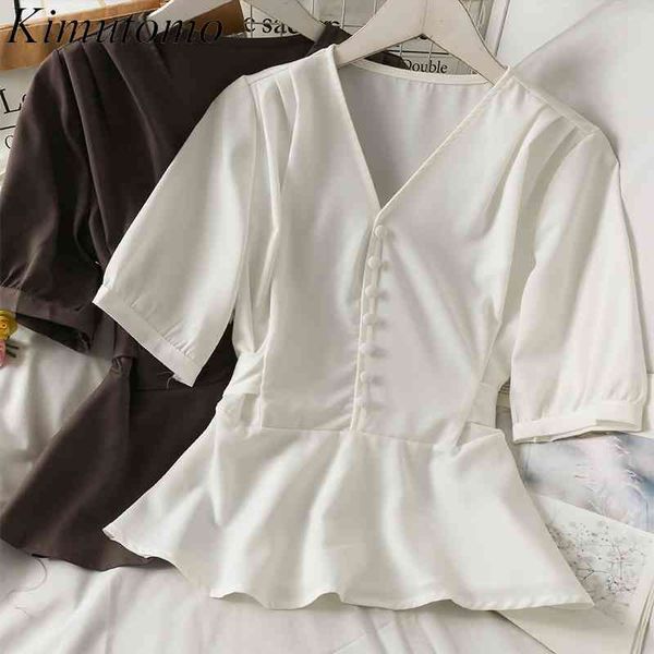 kimutomo solid blouse summer all matching slim waist lace up v-neck short puff sleeve breasted shirt female korean fashion 210521, White
kimutomo solid blouse summer all matching slim waist lace up v-neck short puff sleeve breasted shirt female korean fashion 210521, White
