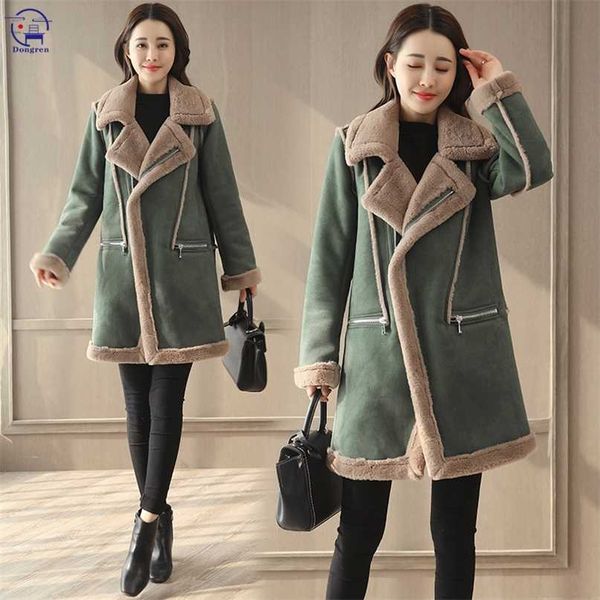 winter coat women clothing cotton padded jacket women's deer skin cashmere lamb hair thickened medium length 211216, Black
winter coat women clothing cotton padded jacket women's deer skin cashmere lamb hair thickened medium length 211216, Black