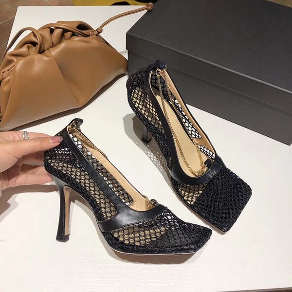 high heel shoes women duckbill mesh shoes woman new real leather outsole sandals lady brand design banquet shoes 9cm, Black
high heel shoes women duckbill mesh shoes woman new real leather outsole sandals lady brand design banquet shoes 9cm, Black