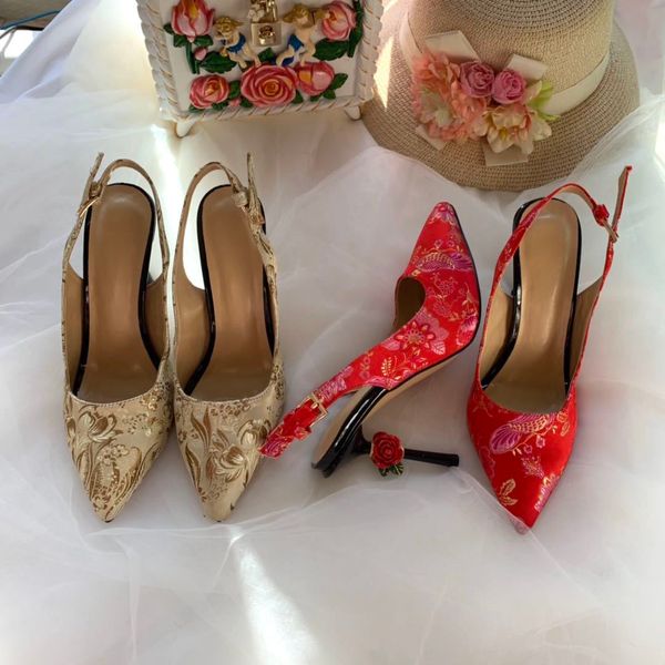 dress shoes luxury rose flower heel slingbacks elegant pointed toe jacquard cotton fabric women high heels 1kya, Black
dress shoes luxury rose flower heel slingbacks elegant pointed toe jacquard cotton fabric women high heels 1kya, Black