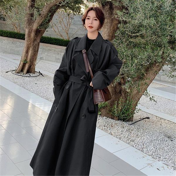 women's trench coats fashion long windbreaker female 2021 spring autumn korean loose thin shirt casual coat for women outerwear n974, Tan;black
women's trench coats fashion long windbreaker female 2021 spring autumn korean loose thin shirt casual coat for women outerwear n974, Tan;black