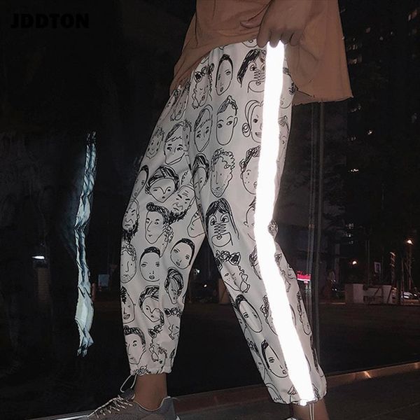 jddton reflective sweatpant casual women pant joggers streetwear loose ankle length hip hop male trousers je324, Black
jddton reflective sweatpant casual women pant joggers streetwear loose ankle length hip hop male trousers je324, Black