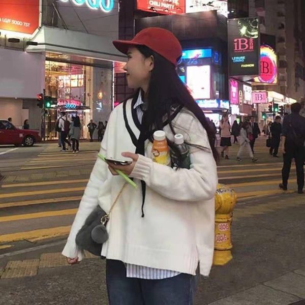 women's sweaters autumn winter women japanese black white striped korean sweater wild loose pullover knitted coats warm woman, White;black
women's sweaters autumn winter women japanese black white striped korean sweater wild loose pullover knitted coats warm woman, White;black
