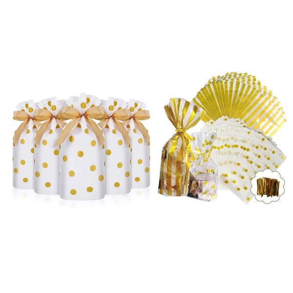 gift wrap 150 pcs treat bags with drawstring candy favor bag cookie bags, 100 25x15cm & 50 23x15.5x6cm
gift wrap 150 pcs treat bags with drawstring candy favor bag cookie bags, 100 25x15cm & 50 23x15.5x6cm