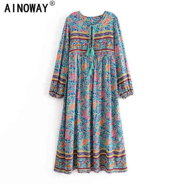 vintage chic women long sleeve tie neck ethnic green floral print beach bohemian maxi dresses ladies boho dress robe vestidos g1214, Black;gray
vintage chic women long sleeve tie neck ethnic green floral print beach bohemian maxi dresses ladies boho dress robe vestidos g1214, Black;gray