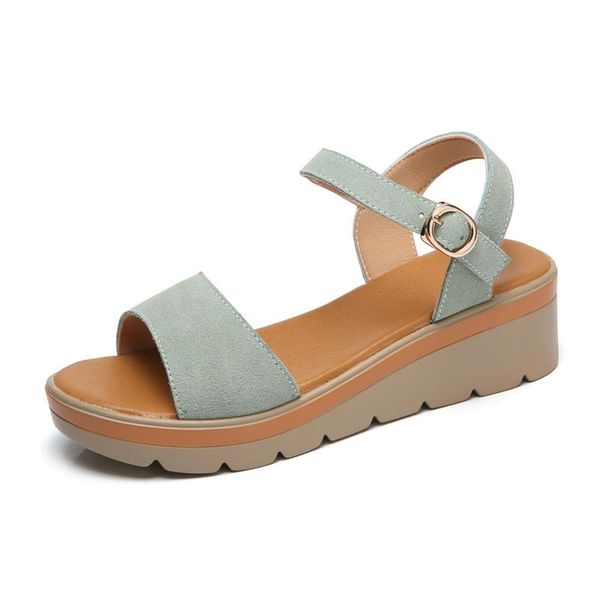 women sandals summer suede leather thick heel wedge platform ladies ankle strap flat shoes, Black
women sandals summer suede leather thick heel wedge platform ladies ankle strap flat shoes, Black