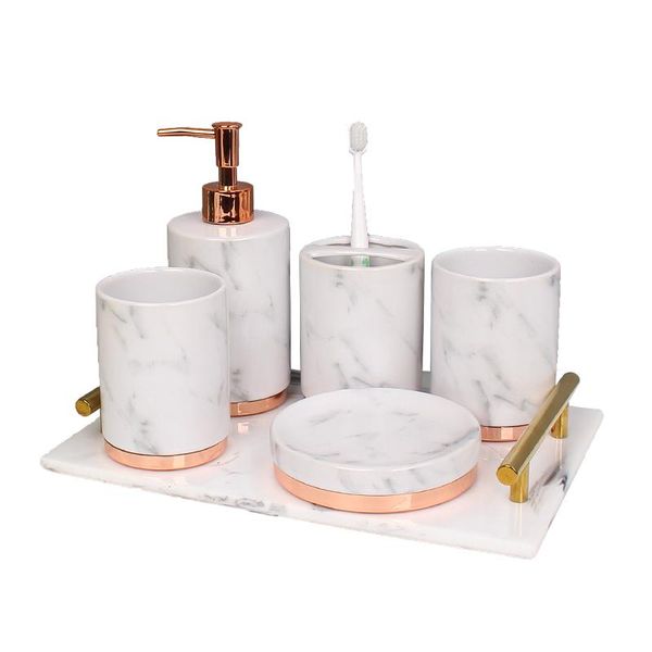 black marble texture ceramic bathroom supplies / accessories with dispenser toothbrush holder soap tray bath accessory set
black marble texture ceramic bathroom supplies / accessories with dispenser toothbrush holder soap tray bath accessory set