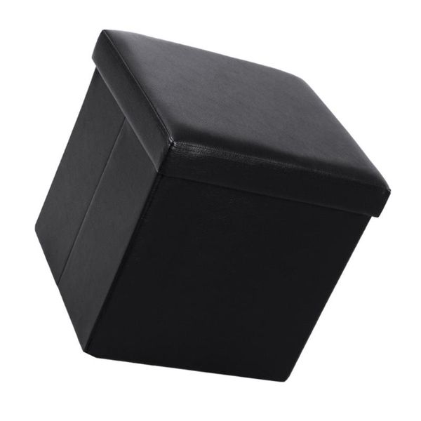 cushion/decorative pillow practical pvc leather square shape footstool black