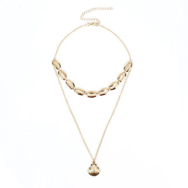 pendant necklaces gold ethnic multi layer shell statement necklace seashell beach chain choker women jewelry, Silver 
pendant necklaces gold ethnic multi layer shell statement necklace seashell beach chain choker women jewelry, Silver