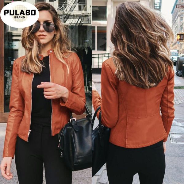 women's jackets spring autumn jacket women coat pu leather outwear fashion short thin female 2021, Black;brown
women's jackets spring autumn jacket women coat pu leather outwear fashion short thin female 2021, Black;brown