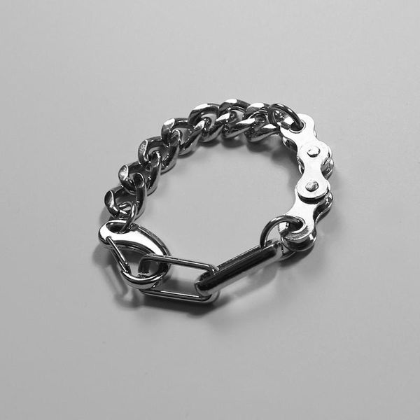 link, chain cuban bracelet fashion steel color bicycle for motorcycle party men women biker jewelry, Black
link, chain cuban bracelet fashion steel color bicycle for motorcycle party men women biker jewelry, Black