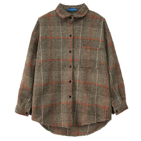 plaid jacket women coat 2021 autumn winter vintage stylish pockets oversized casual warm chic women's jackets, Black;brown
plaid jacket women coat 2021 autumn winter vintage stylish pockets oversized casual warm chic women's jackets, Black;brown