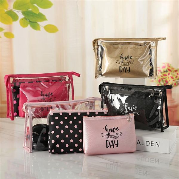latest design lady women cosmetic bag cute 3 piece set makeup