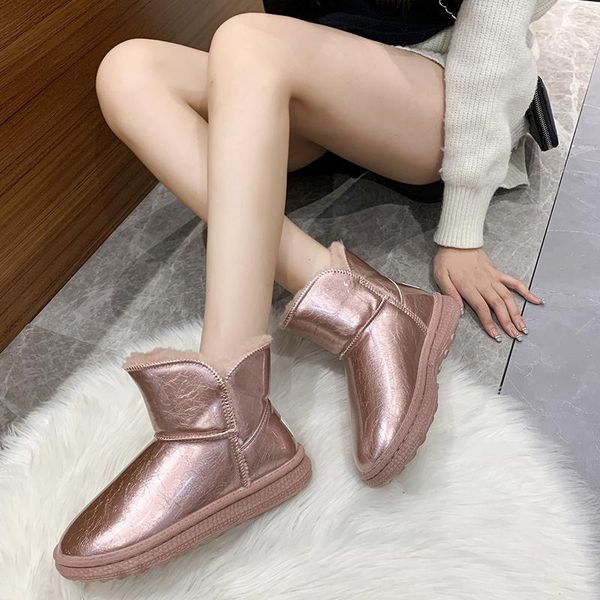 boots glossy patent leather fur snow women chunky med heels winter warm shoes office lady daily botas de mujer, Black
boots glossy patent leather fur snow women chunky med heels winter warm shoes office lady daily botas de mujer, Black