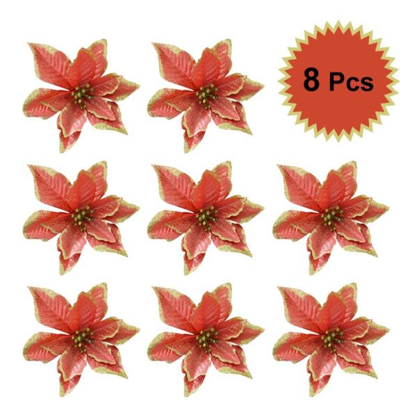 8pcs 13cm glitter artificial wedding christmas flowers xmas tree wreaths decor ornament (red) decorative
8pcs 13cm glitter artificial wedding christmas flowers xmas tree wreaths decor ornament (red) decorative
