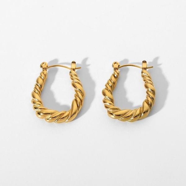 hoop & huggie trendy statement steel earrings for women golden twist circle croissant jewelry gifts, Golden;silver
hoop & huggie trendy statement steel earrings for women golden twist circle croissant jewelry gifts, Golden;silver