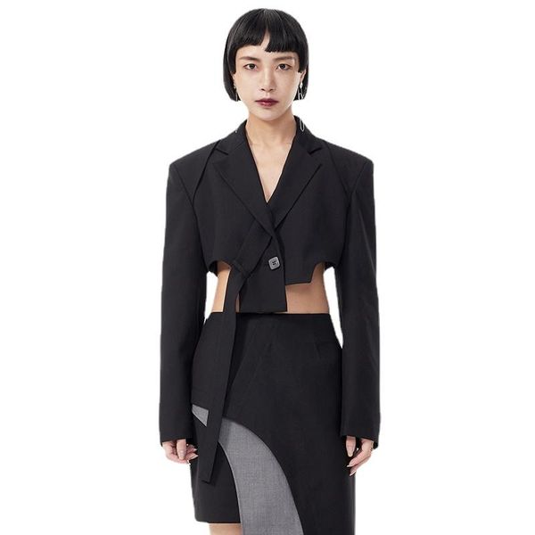 women's suits & blazers black irreuglar hollow out short for women elegant lapel long sleeve loose fit and jackets blazer 2021, White;black
women's suits & blazers black irreuglar hollow out short for women elegant lapel long sleeve loose fit and jackets blazer 2021, White;black