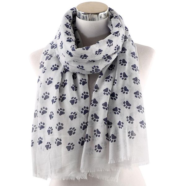 high 2021 spring and autumn scarf european dog footprints printed pattern ladies versatile shawl, Blue;gray
high 2021 spring and autumn scarf european dog footprints printed pattern ladies versatile shawl, Blue;gray