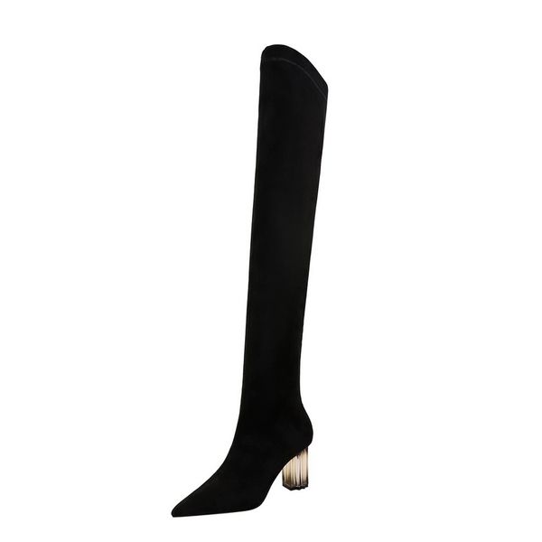 boots meriahzheng fashion transparent crystal high heel pointed suede slimming pedicure over-the-knee ds-1718-13 8a54, Black
boots meriahzheng fashion transparent crystal high heel pointed suede slimming pedicure over-the-knee ds-1718-13 8a54, Black