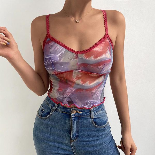 women's tanks & camis zovsv printed mesh crop women 2021 summer transparent spaghetti strap tee fashion backless see through, White
women's tanks & camis zovsv printed mesh crop women 2021 summer transparent spaghetti strap tee fashion backless see through, White