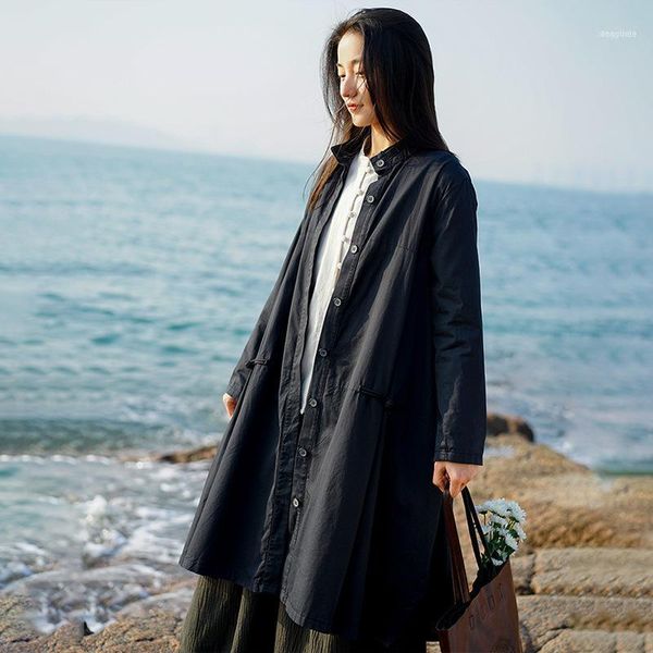 women's trench coats style origional dress loose-fit coat mid-length retro frog stand collar middle age1, Tan;black
women's trench coats style origional dress loose-fit coat mid-length retro frog stand collar middle age1, Tan;black