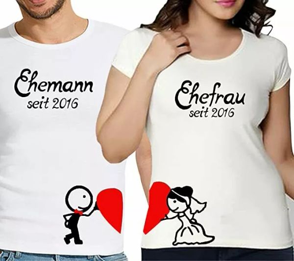 partner couple t-shirt set "wife" and "husband" with request date wedding heart, White;black
partner couple t-shirt set "wife" and "husband" with request date wedding heart, White;black