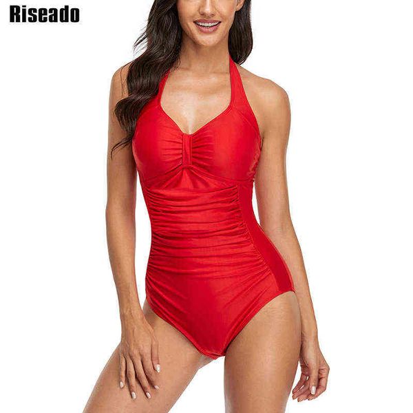 riseado solid one piece swimsuit halter swimwear women backless swimming suit for women red swimsuit fused summer beachwear, White;black
riseado solid one piece swimsuit halter swimwear women backless swimming suit for women red swimsuit fused summer beachwear, White;black