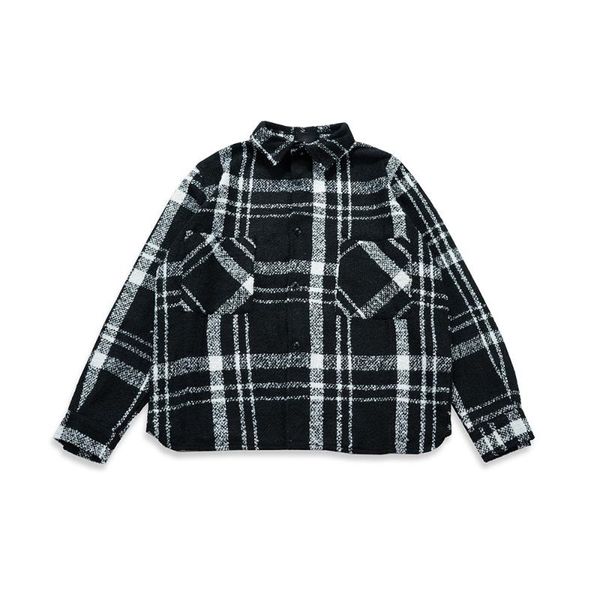 men's casual shirts autumn winter high street plaid shirt for men and women shoulder loose tide thickening, White;black
men's casual shirts autumn winter high street plaid shirt for men and women shoulder loose tide thickening, White;black