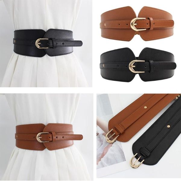 belts luxury ladies wide belt elastic vintage buckle leather fashion wild pin women's waist seal, Black;brown
belts luxury ladies wide belt elastic vintage buckle leather fashion wild pin women's waist seal, Black;brown