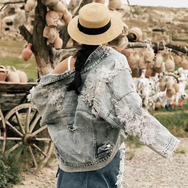 women's jackets women 2021 spring autumn korean stitching three-dimensional flowers beaded hole denim jacket loose short jean coat y388, Black;brown
women's jackets women 2021 spring autumn korean stitching three-dimensional flowers beaded hole denim jacket loose short jean coat y388, Black;brown