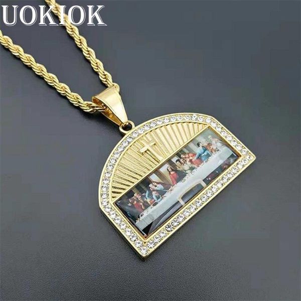 pendant necklaces hip hop iced out the last supper necklace male gold color stainless steel cross religious jewelry, Silver
pendant necklaces hip hop iced out the last supper necklace male gold color stainless steel cross religious jewelry, Silver