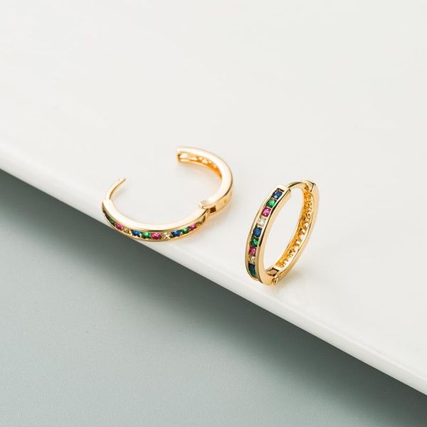 hoop & huggie colorful rainbow earrings for women multicolor zircon inlaid golden charm female wedding earring piercing jewelry, Golden;silver
hoop & huggie colorful rainbow earrings for women multicolor zircon inlaid golden charm female wedding earring piercing jewelry, Golden;silver