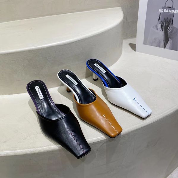 ladies women sandals slippers small square toe shallow slip on thin high heels mules shoes sewing design casual slide size 35-39 210513, Black
ladies women sandals slippers small square toe shallow slip on thin high heels mules shoes sewing design casual slide size 35-39 210513, Black