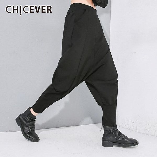women's pants & capris chicever korean loose trouser for women midi waist pocket oversize harem casual female 2021 spring fashion cloth, Black;white 
women's pants & capris chicever korean loose trouser for women midi waist pocket oversize harem casual female 2021 spring fashion cloth, Black;white