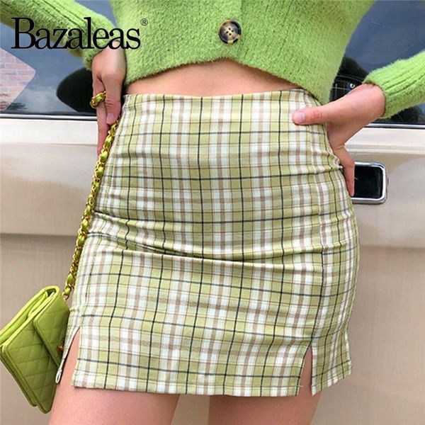 bazaleas streetwear slim green tartan women a-line skirt plaid mini saia womens harajuku high waist split short skirts, Black
bazaleas streetwear slim green tartan women a-line skirt plaid mini saia womens harajuku high waist split short skirts, Black
