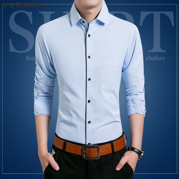 men's casual shirts versma fashion dress shirt slim fit cotton social business men long sleeve male brand clothing drop shippping, White;black
men's casual shirts versma fashion dress shirt slim fit cotton social business men long sleeve male brand clothing drop shippping, White;black