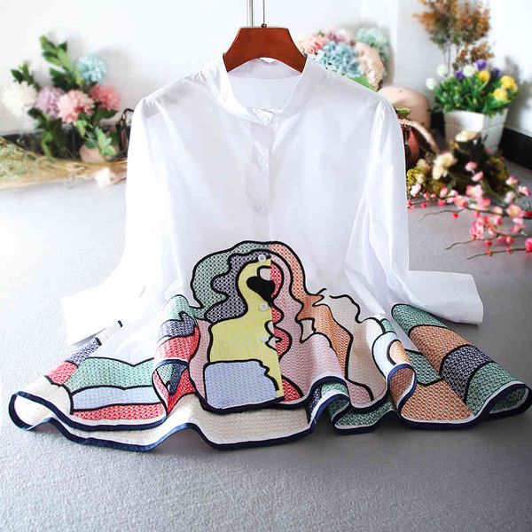 blouses spring and summer shirts for women loose embroidery a- line women's clothing cotton blouse female blusa, White
blouses spring and summer shirts for women loose embroidery a- line women's clothing cotton blouse female blusa, White