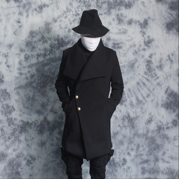 men's trench coats 2021 male clothing self-cultivation, thickening long large personality big lapel youth coat singer costumes, Tan;black
men's trench coats 2021 male clothing self-cultivation, thickening long large personality big lapel youth coat singer costumes, Tan;black