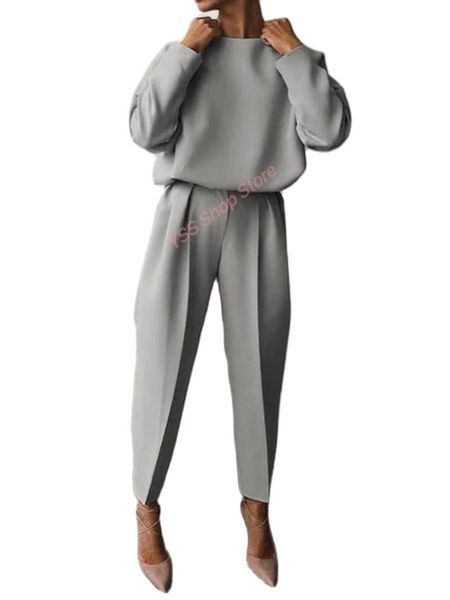 women's two piece pants autumn/winter 2021 women's loose solid color long sleeve casual suit yss shop store, White
women's two piece pants autumn/winter 2021 women's loose solid color long sleeve casual suit yss shop store, White